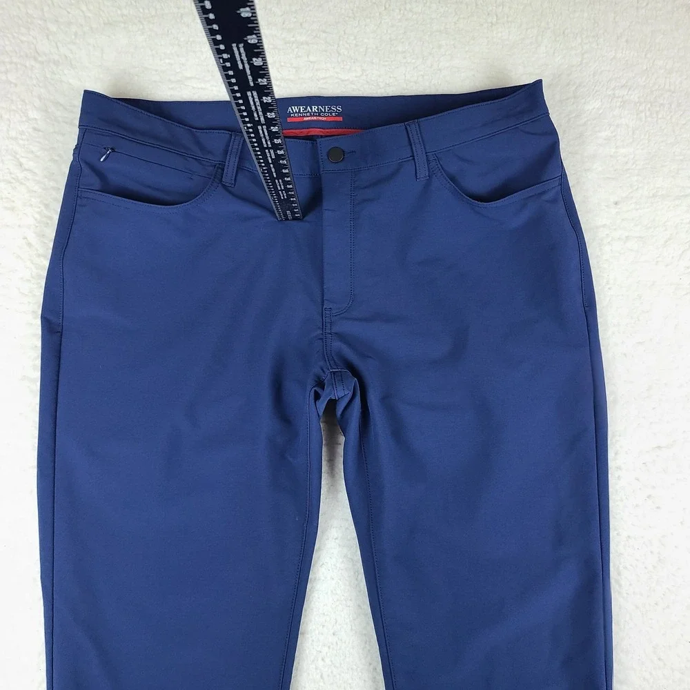 Kenneth‎ Cole Pants Mens 40x34 Navy Slim Performance Awearness Tech Golf Chino
